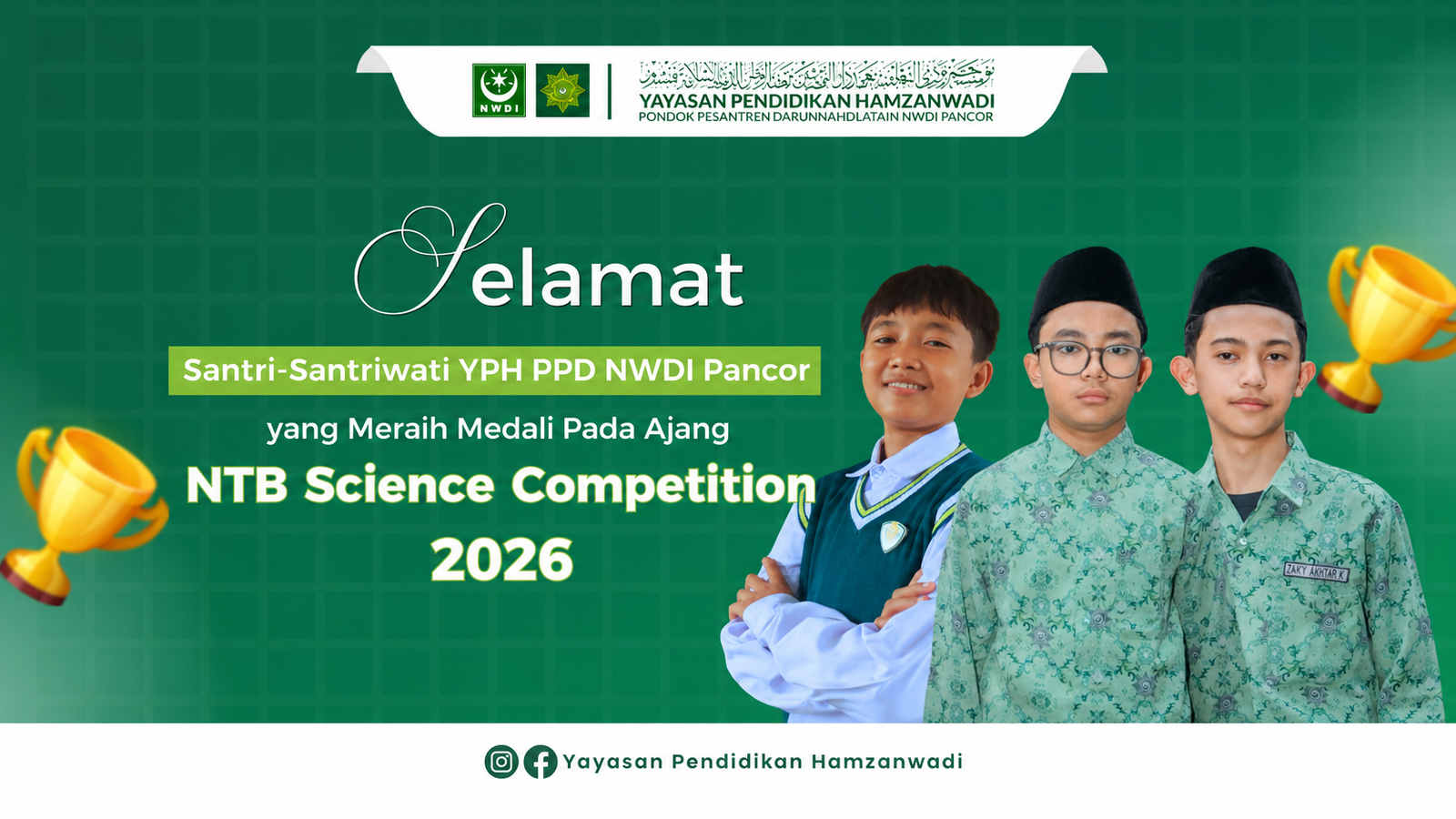 Santri YPH PPD NWDI Pancor Borong Medali di NTB Science Competition 2026