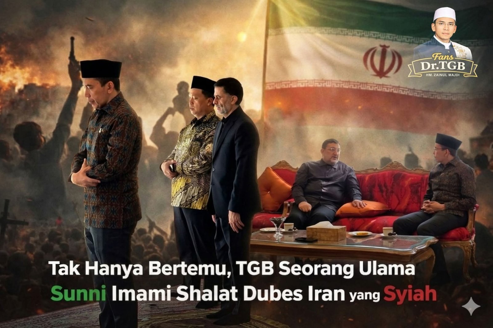 Tak Hanya Bertemu, TGB yang Seorang Ulama Sunni Imami Sholat Dubes Iran yang Syiah